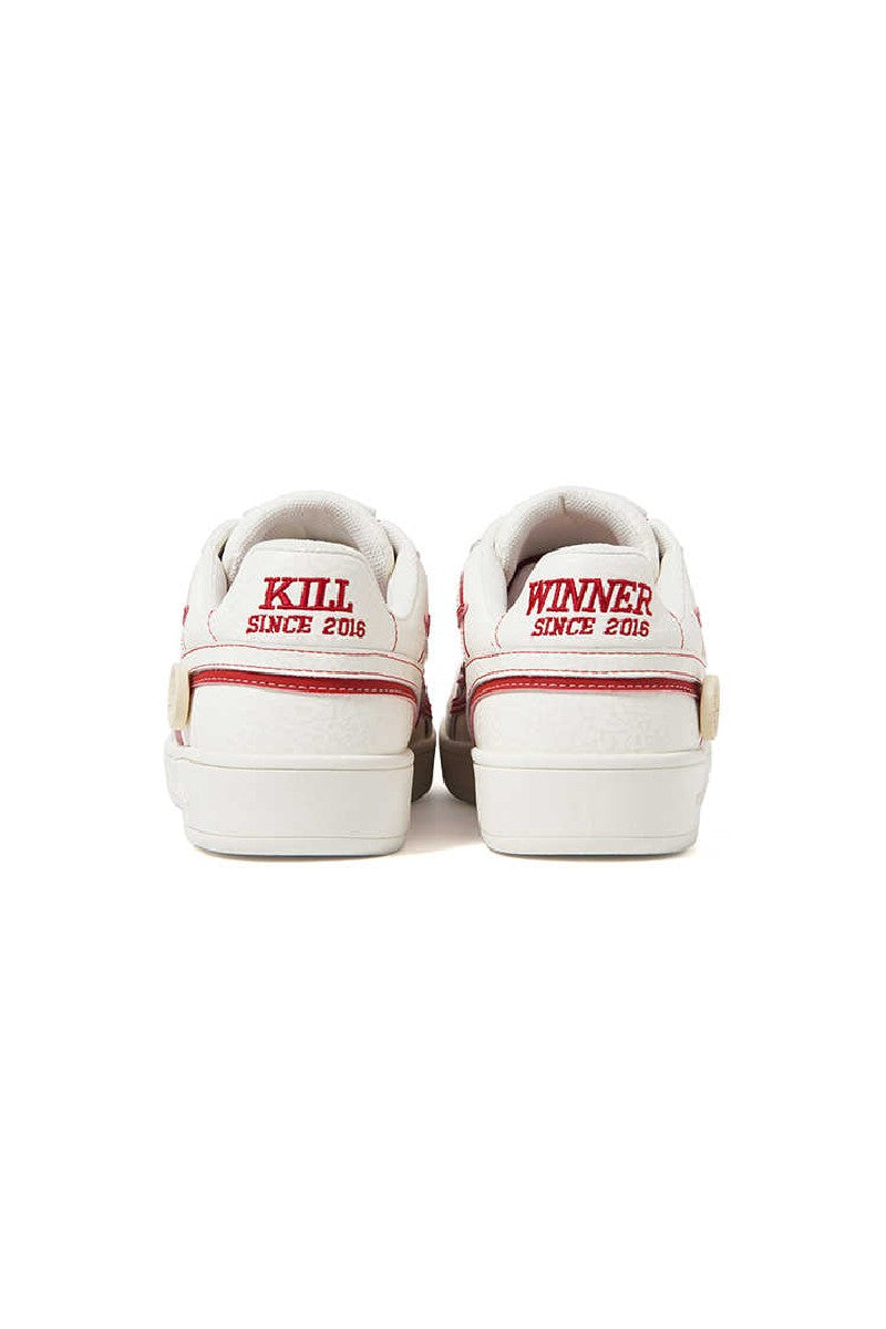 Classic Low-Top Sneakers White with Red Accents - Wolvess