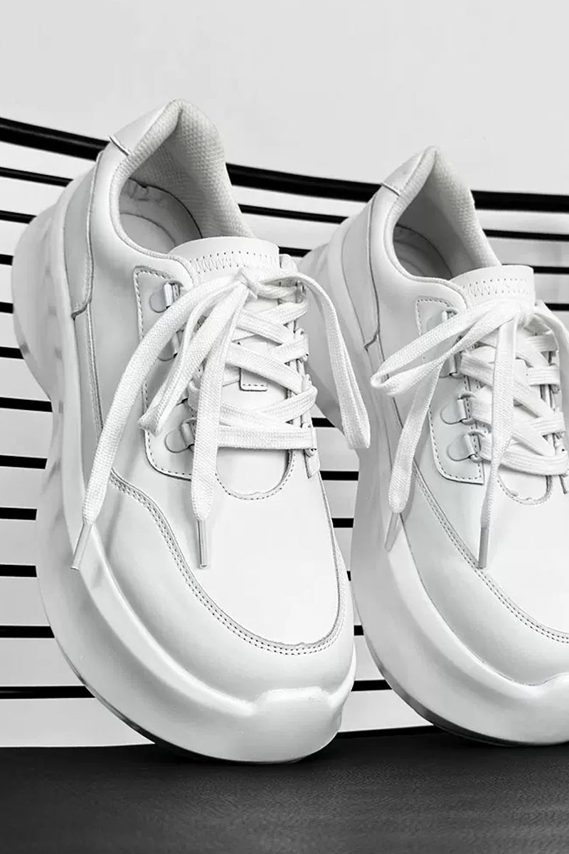 Platform Lace-Up Sneakers - Wolvess
