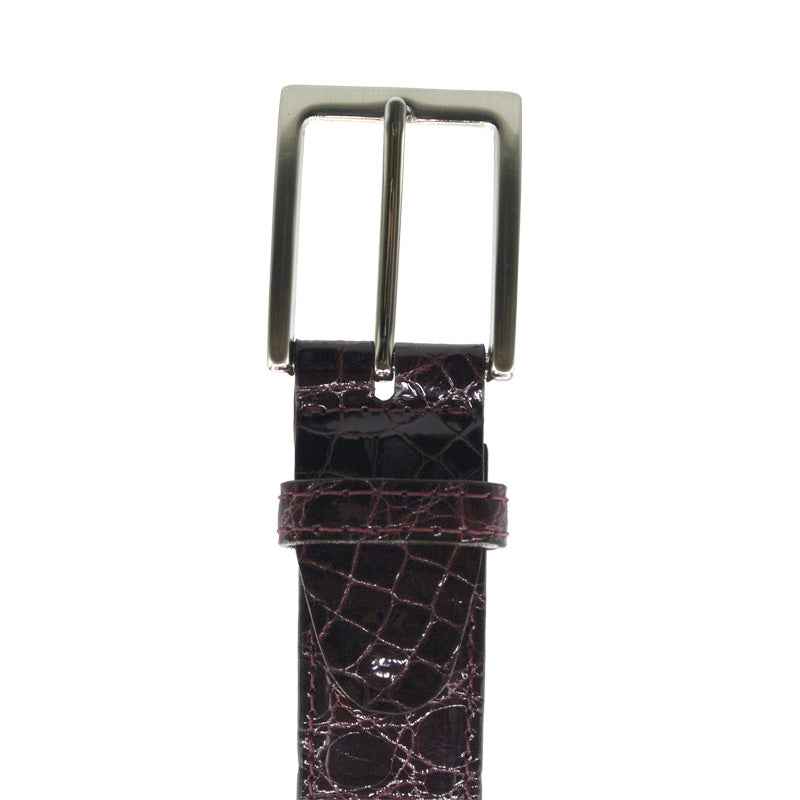 70-100-BDX ALLIGATOR Belt, Bordeaux Zelli Italia