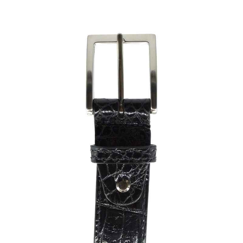 70-100-BLK ALLIGATOR Belt, Black Zelli Italia