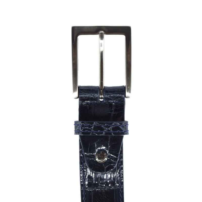70-100-NVY ALLIGATOR Belt, Navy Zelli Italia