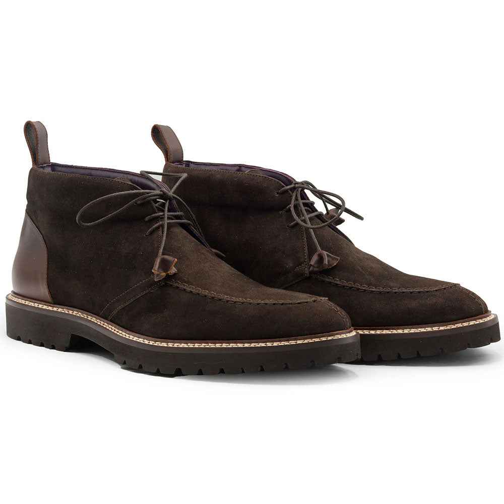 46-605-NIC CAMPO HIGH Italian Sueded Goatskin Chukka Boot, Nicotine Zelli Italia