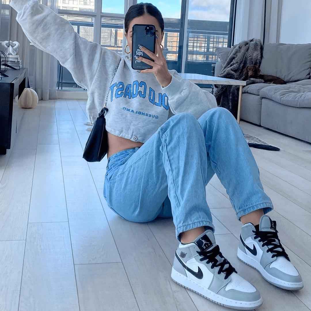 Custom Air Jordan 1 Light Grey Sneakers