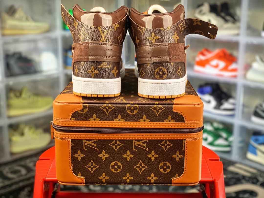 Custom Air Jordan 1 Virgil Abloh x LV x OFF WHITE Sneakers
