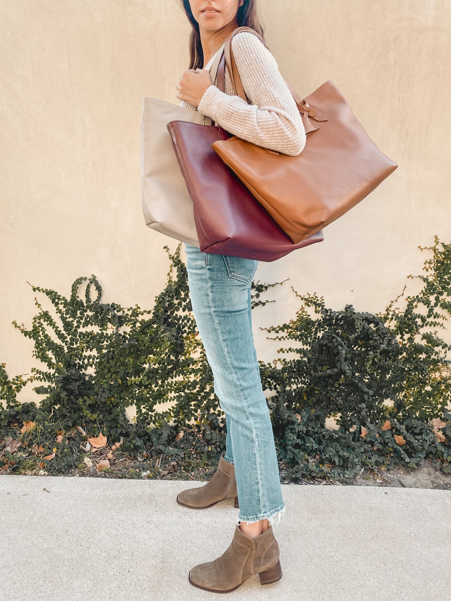 Martina Leather Tote Tin Marin Brand