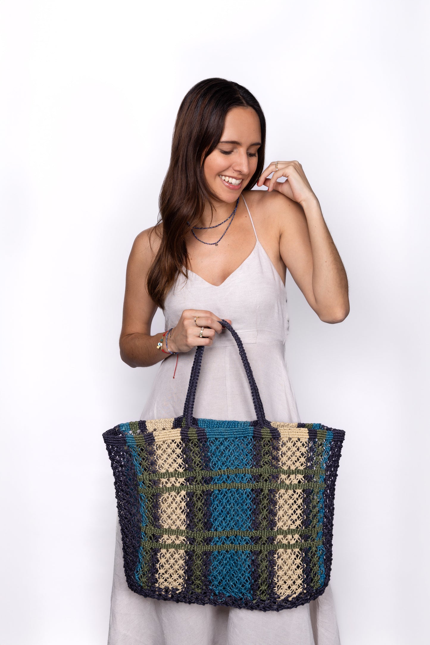 Kulu Woven Jute Tote Tin Marin Brand