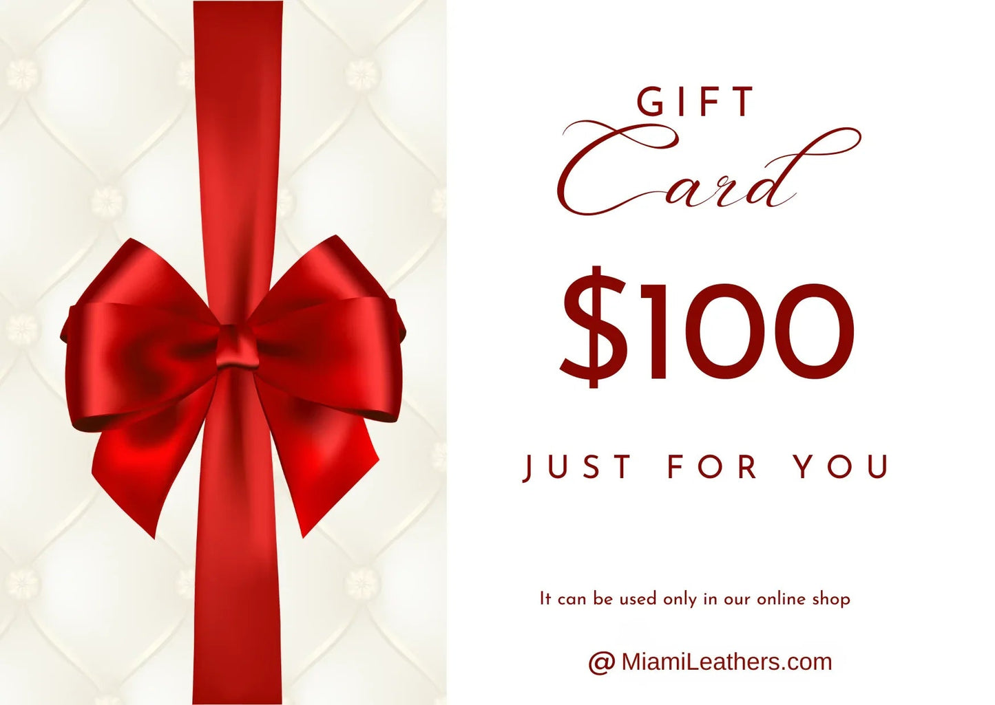 ML e-Gift Cards MiamiLeathers.com