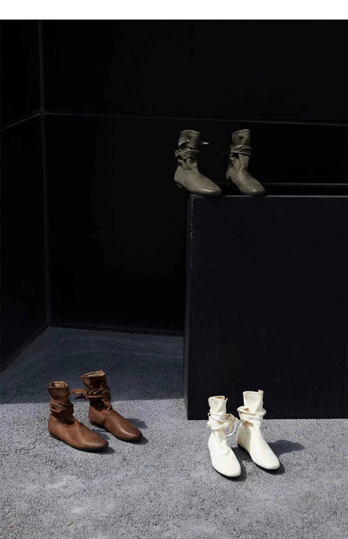 Pointed Toe Buckle Ankle Boots