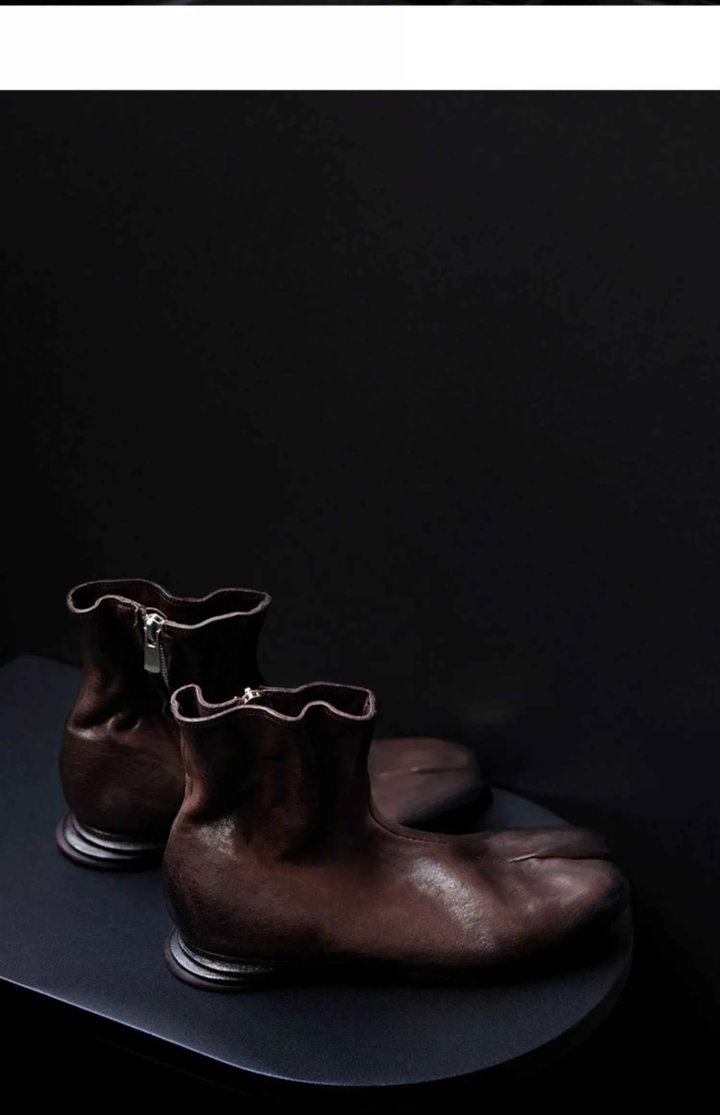 Black Leather Tabi Boots