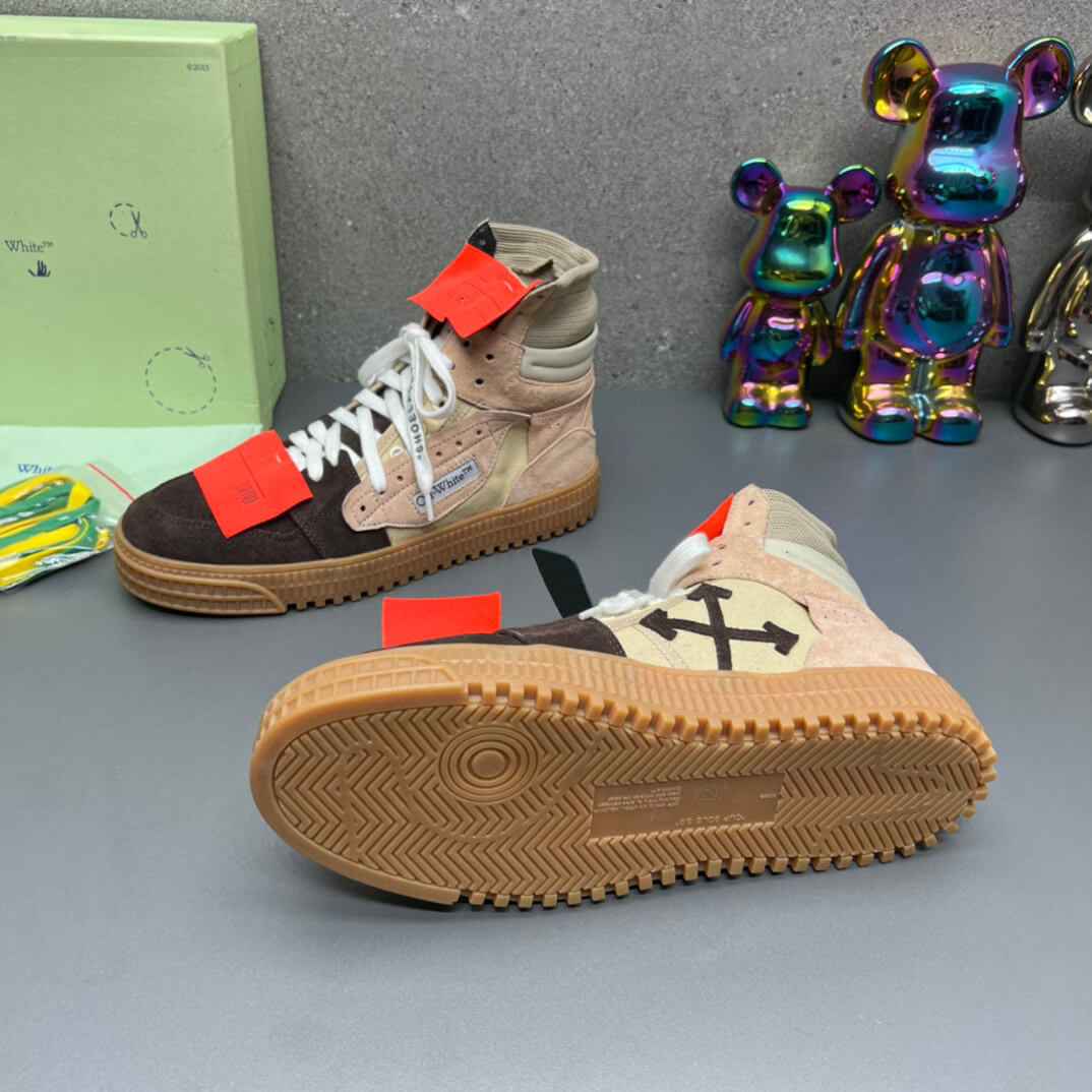 Off-White Off-Court 3.0 Suede Canvas Beige Dark High-Top Sneaker