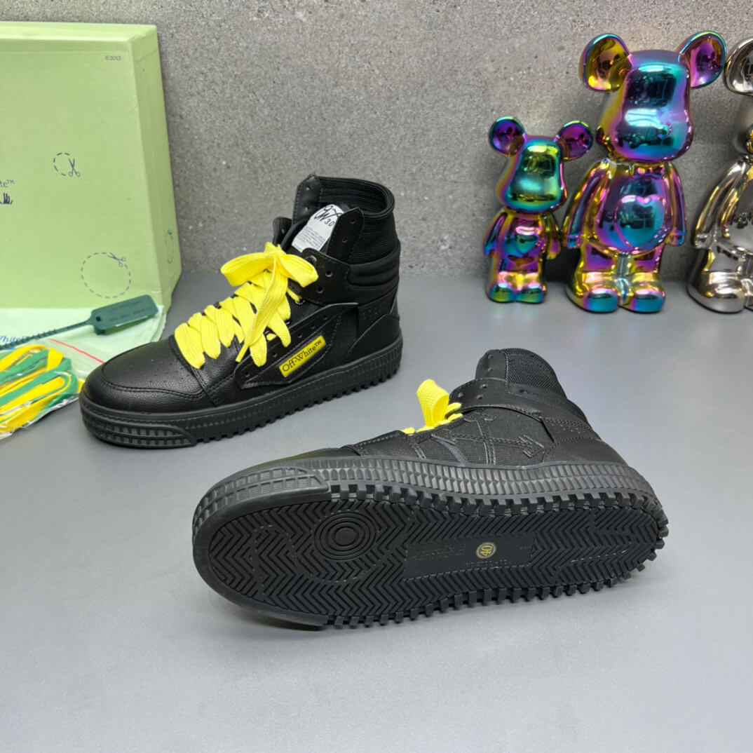Off-White 3.0 Off Court Black Yellow High-Top Sneakers
