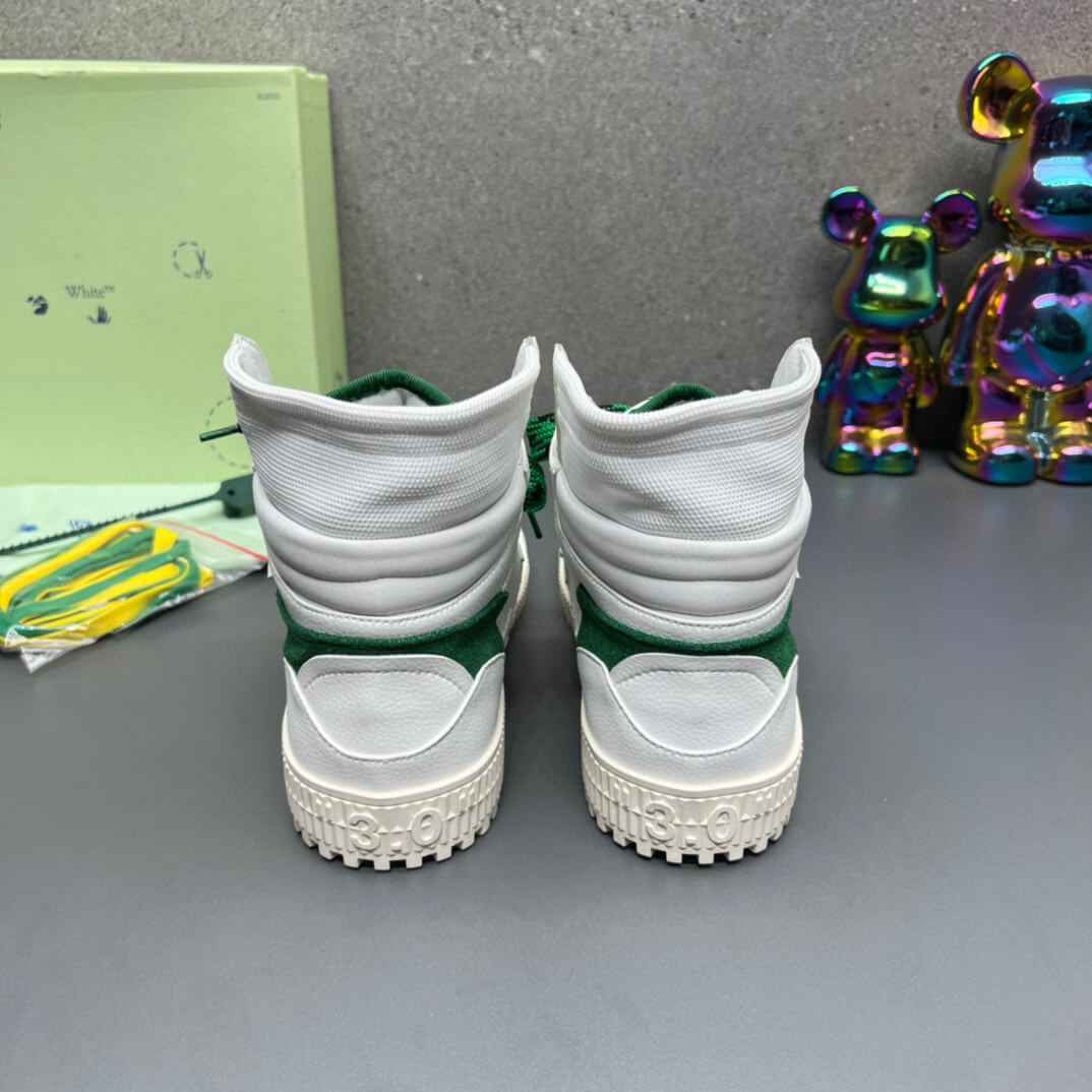 Off-White 3.0 Off Court White Green High-Top Sneakers