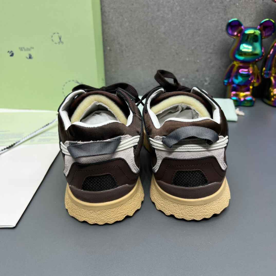 Off-White Brown Beige Sponge Mid Top Sneaker