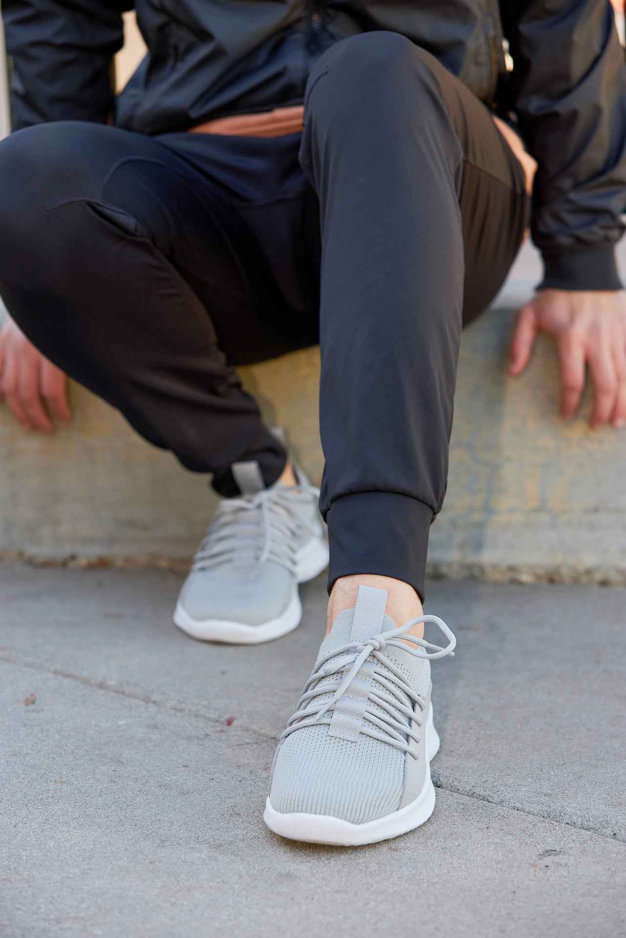CALTO - Q134 - 2.4 Inches Taller (Light Gray/White Sole) - Ultra Lightweight Sneakers Tallmenshoes.com