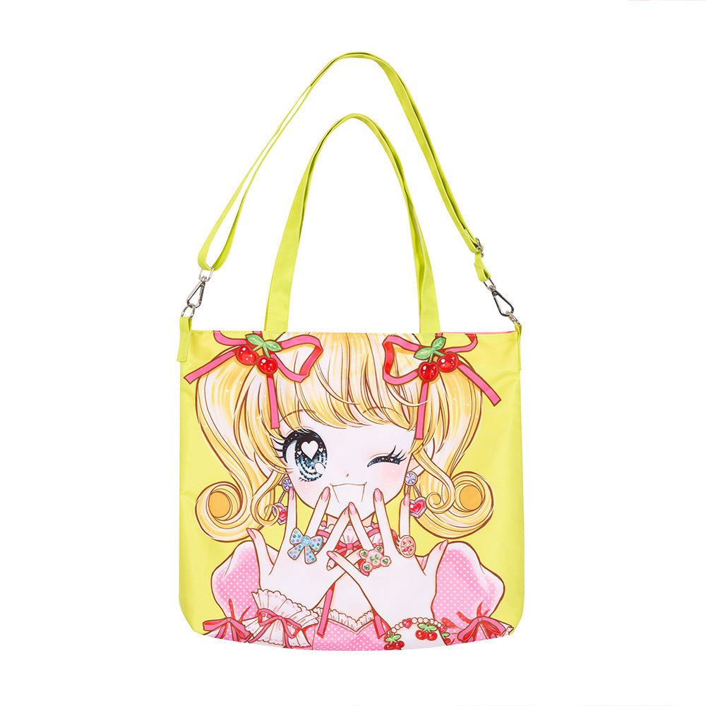 Sweet Anime Girl Printed Tote Bag - Wolvess