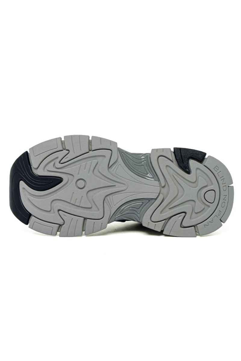 Triple Grey Metallic Chunky Sneakers