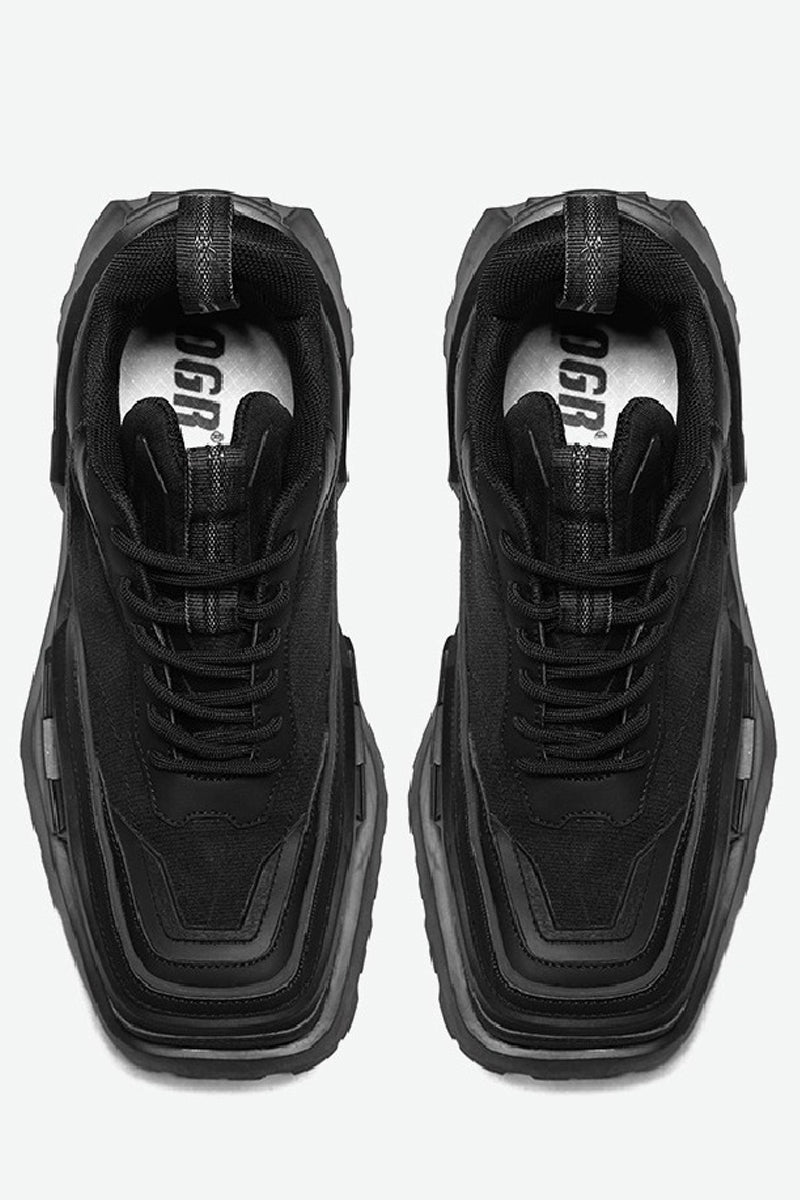 Square-Toe Platform Chunky Sneakers - Wolvess