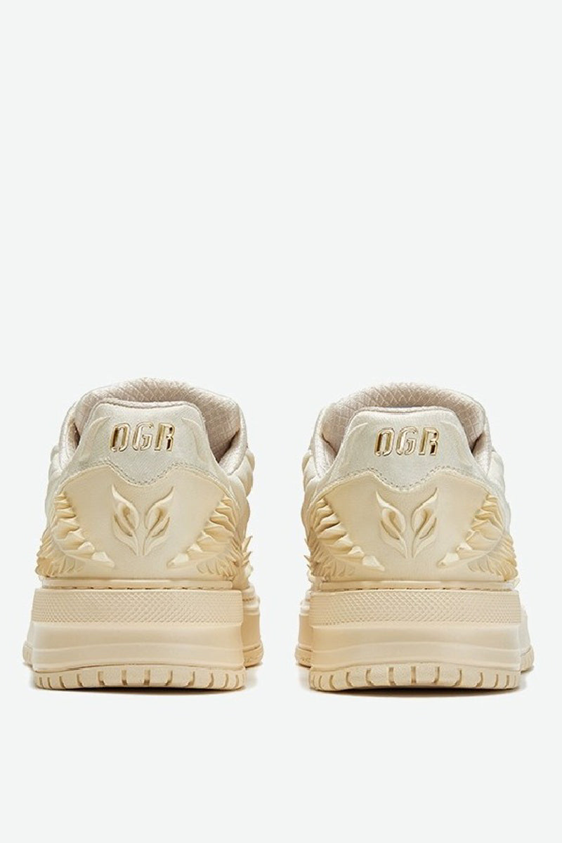 Wave Pattern Platform Court Sneakers - Wolvess