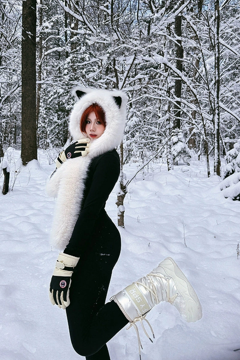 Metallic White Platform Winter Moon Boots - Wolvess