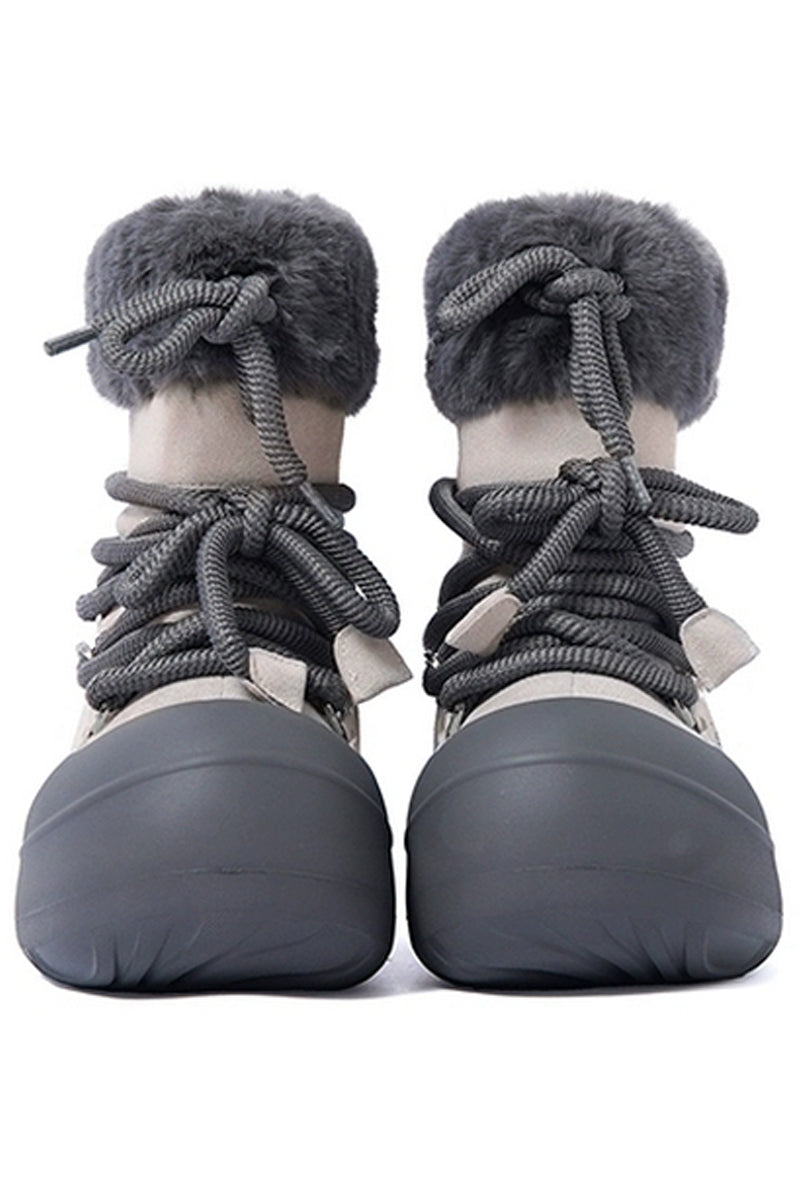Fur Trim Winter Snow Boots - Wolvess
