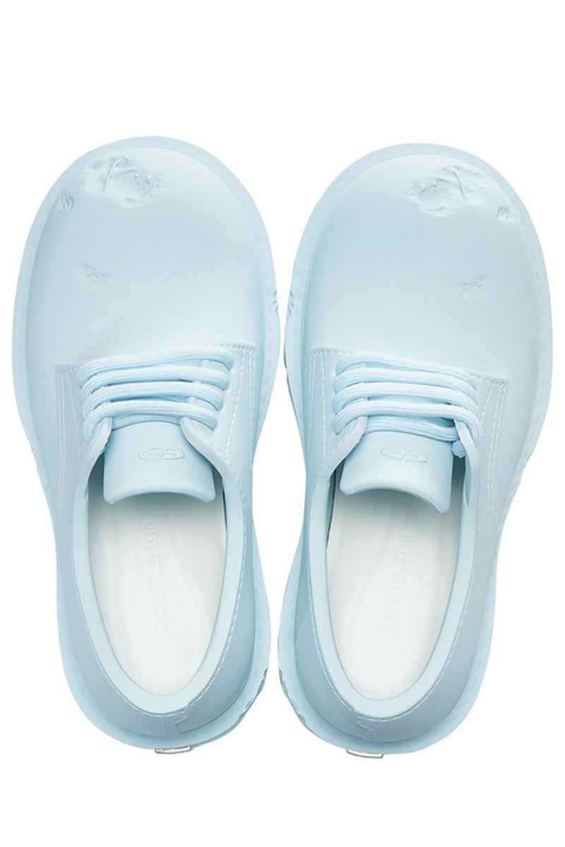 Light Blue Platform Derby Shoes with Lug Sole