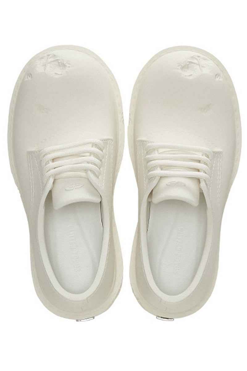 Off-White Platform Derby Shoes with Lug Sole