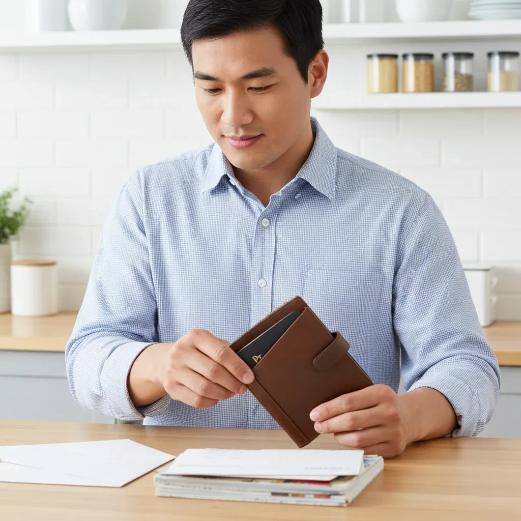 Cambridge Full-Grain Leather Passport Wallet MiamiLeathers.com