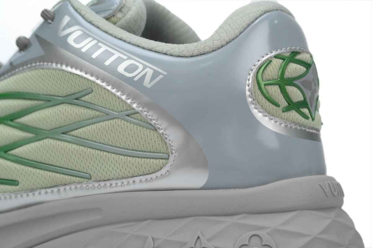 Custom LV Discovery Lace Up White Silver Green