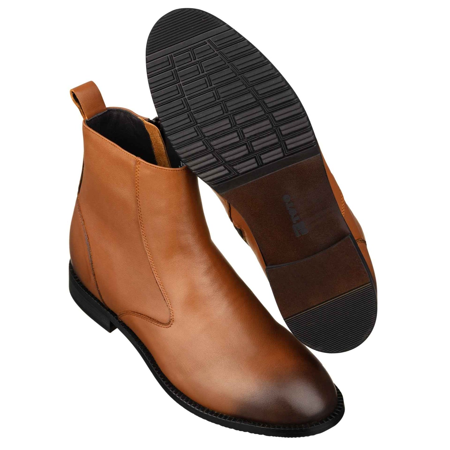 TOTO - K33094 - 2.6 Inches Taller (Light Brown) - Zipper Boot Tallmenshoes.com