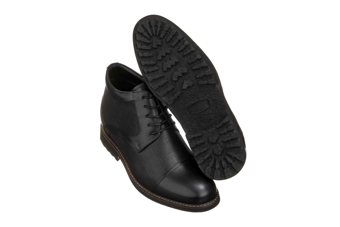 TOTO - Y41088 - 3.2 Inches Black Leather Boots Tallmenshoes.com