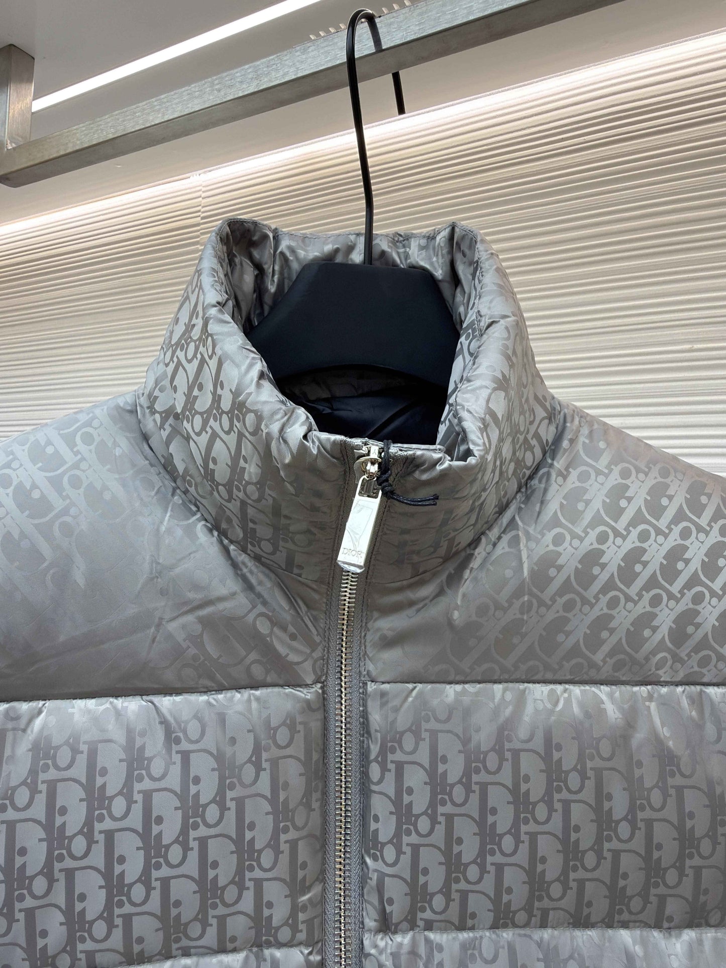 Dior Oblique Grey Technical Jacquard Down Vest