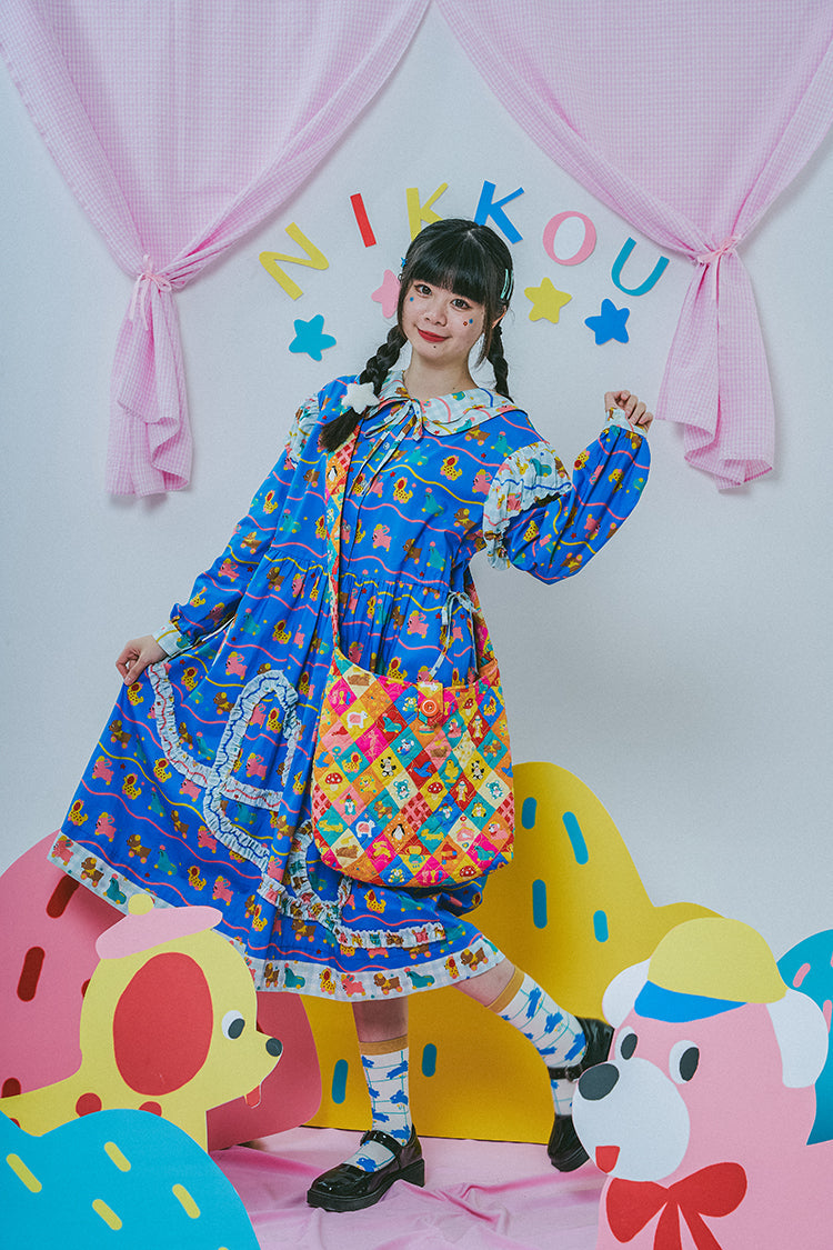 Rainbow Patchwork Animal Print Shoulder Bag - Wolvess