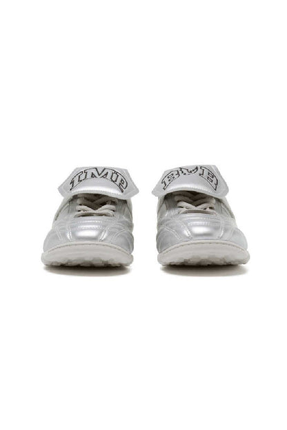 Metallic Silver Velcro Athletic Training Shoes - Wolvess