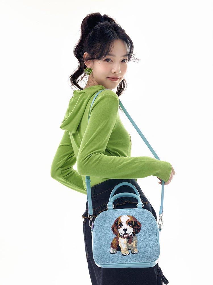 Blue Puppy Print Mini Handbag - Wolvess