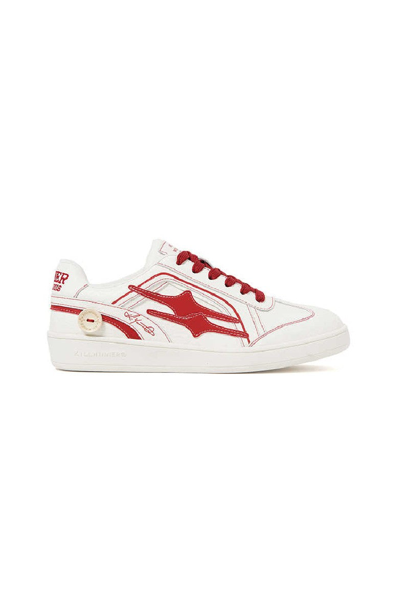 Classic Low-Top Sneakers White with Red Accents - Wolvess