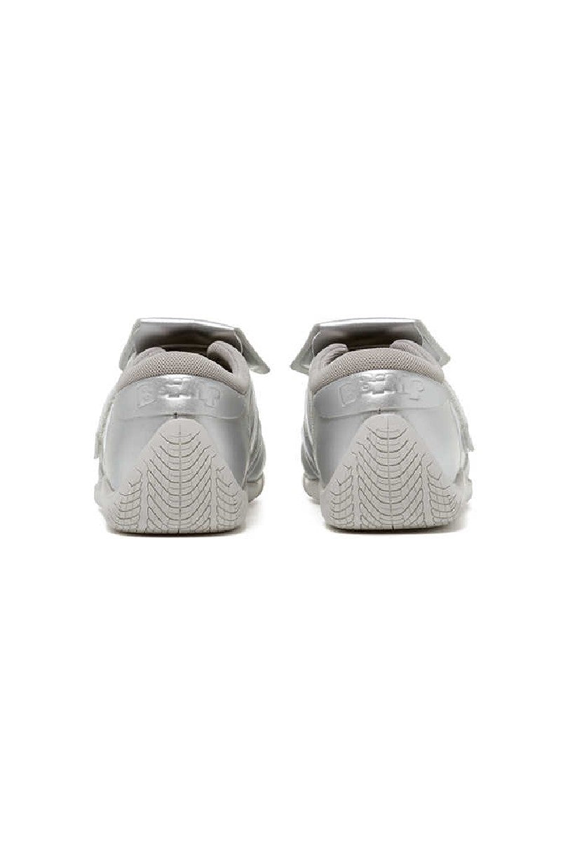 Metallic Silver Velcro Athletic Training Shoes - Wolvess