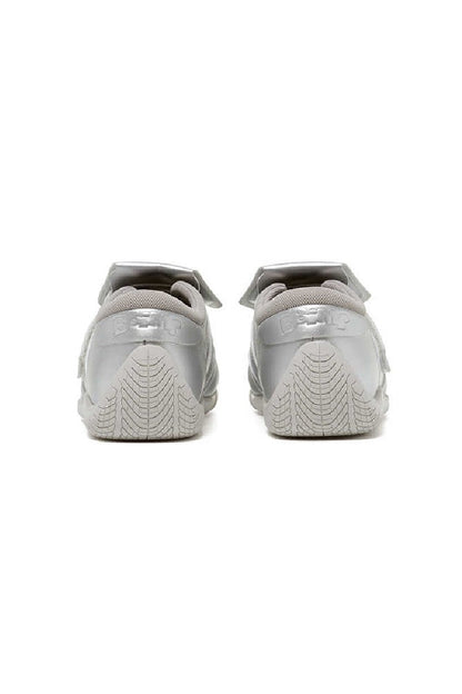 Metallic Silver Velcro Athletic Training Shoes - Wolvess