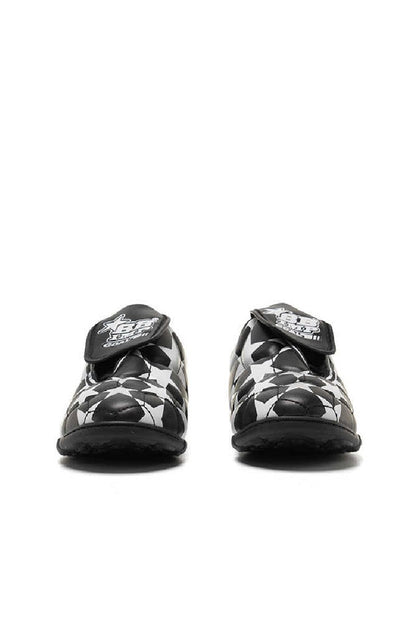 Black White Star Velcro Soccer Shoes - Wolvess