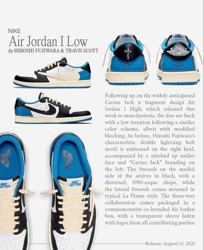 Custom Fragment x Travis Scott x Air Jordan 1 Low DM7866 140 SneakerNational