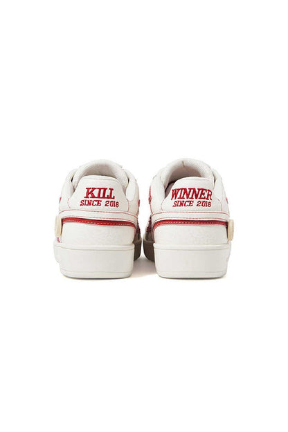 Classic Low-Top Sneakers White with Red Accents - Wolvess