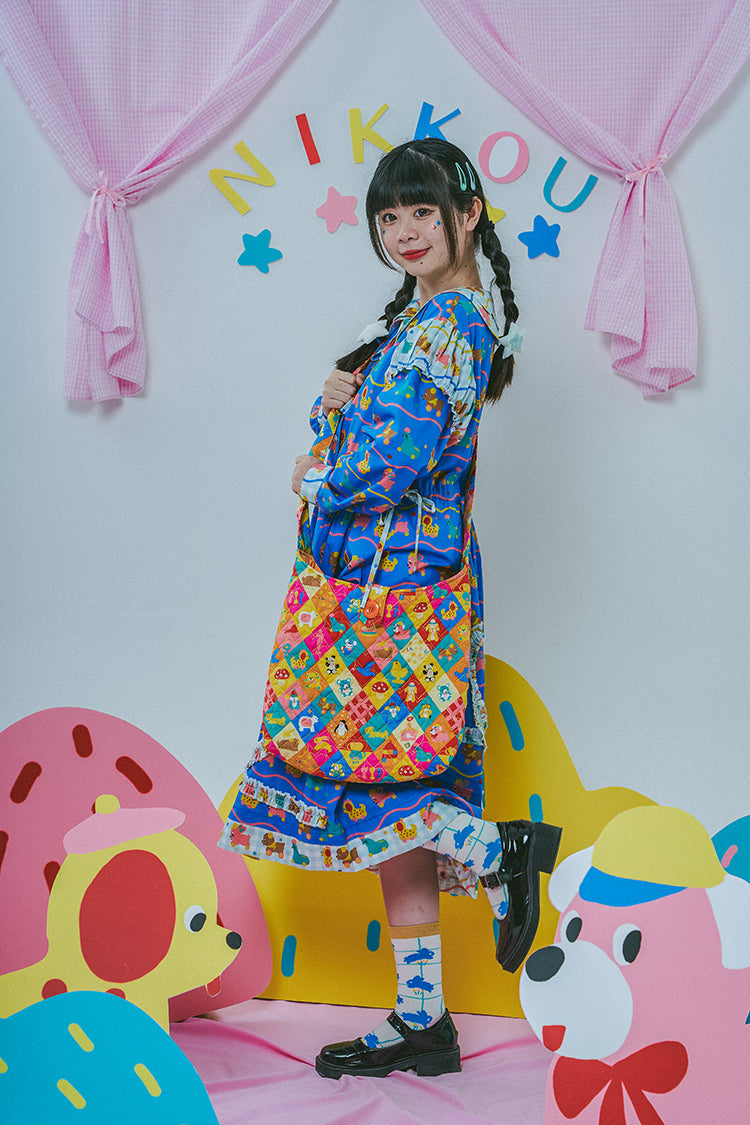 Rainbow Patchwork Animal Print Shoulder Bag - Wolvess