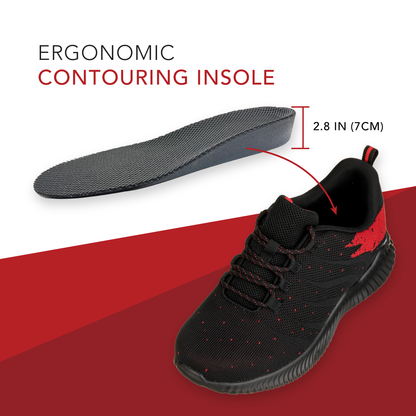 CALTO - Q215 - 2.8 Inches Taller (Black/Red) - Ultra Lightweight Tallmenshoes.com
