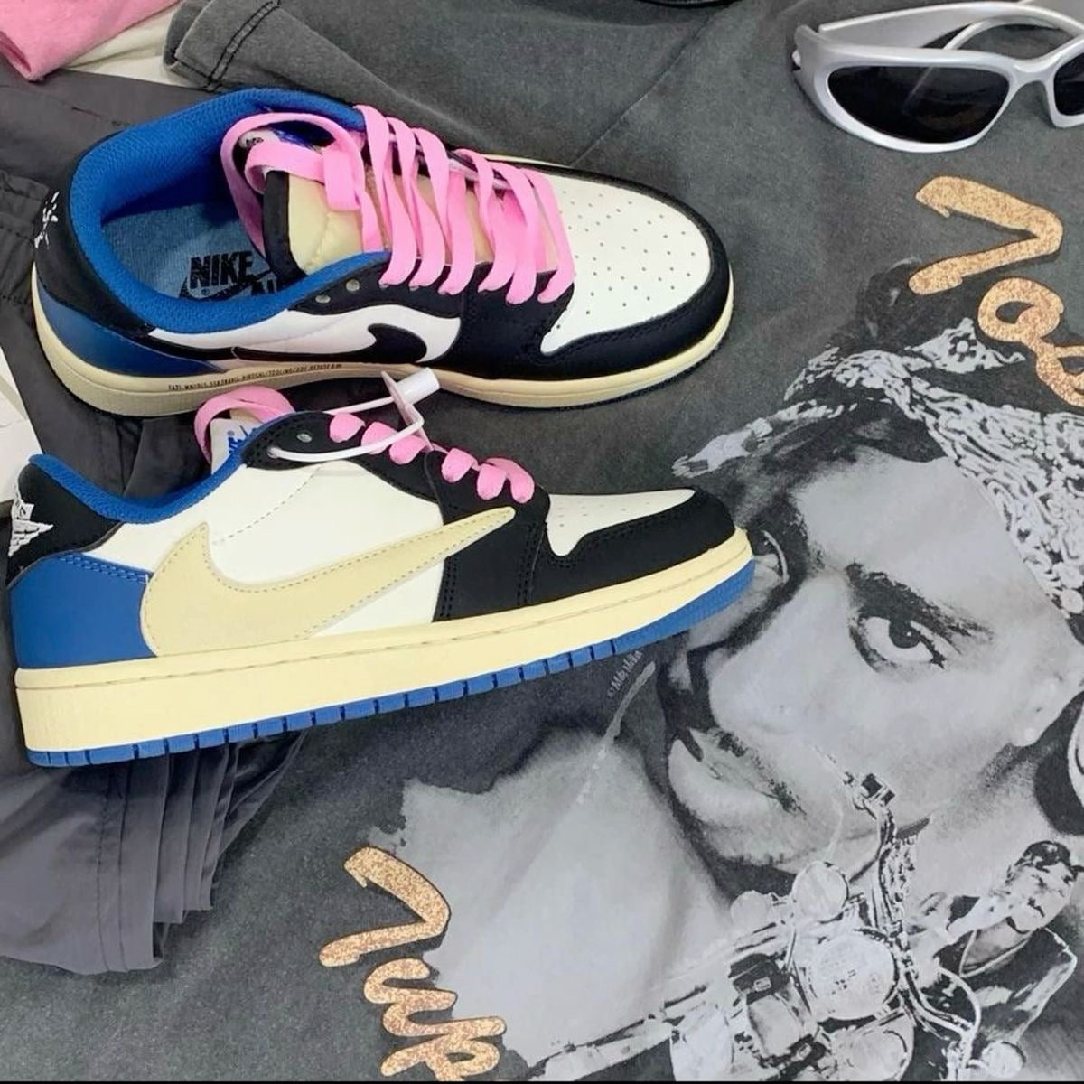 Custom Fragment x Travis Scott x Air Jordan 1 Low DM7866 140 SneakerNational