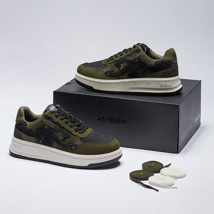 Pattern Platform Sneakers Green - Wolvess