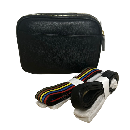 Sophia Double Zipper Leather Crossbody MiamiLeathers.com