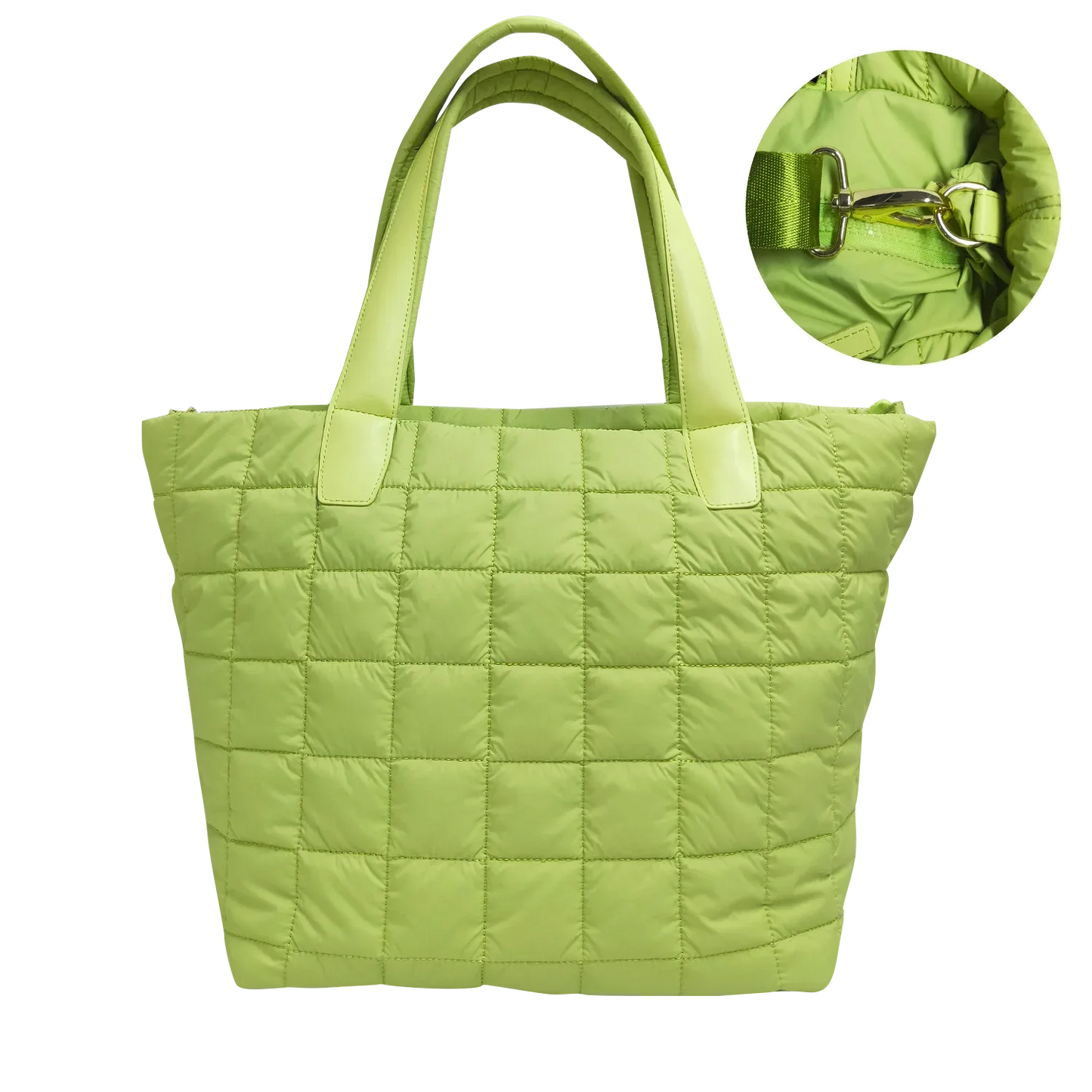 Quilted Nylon Tote – Lightweight, Triple-Zip, Travel & Work Ready MiamiLeathers.com