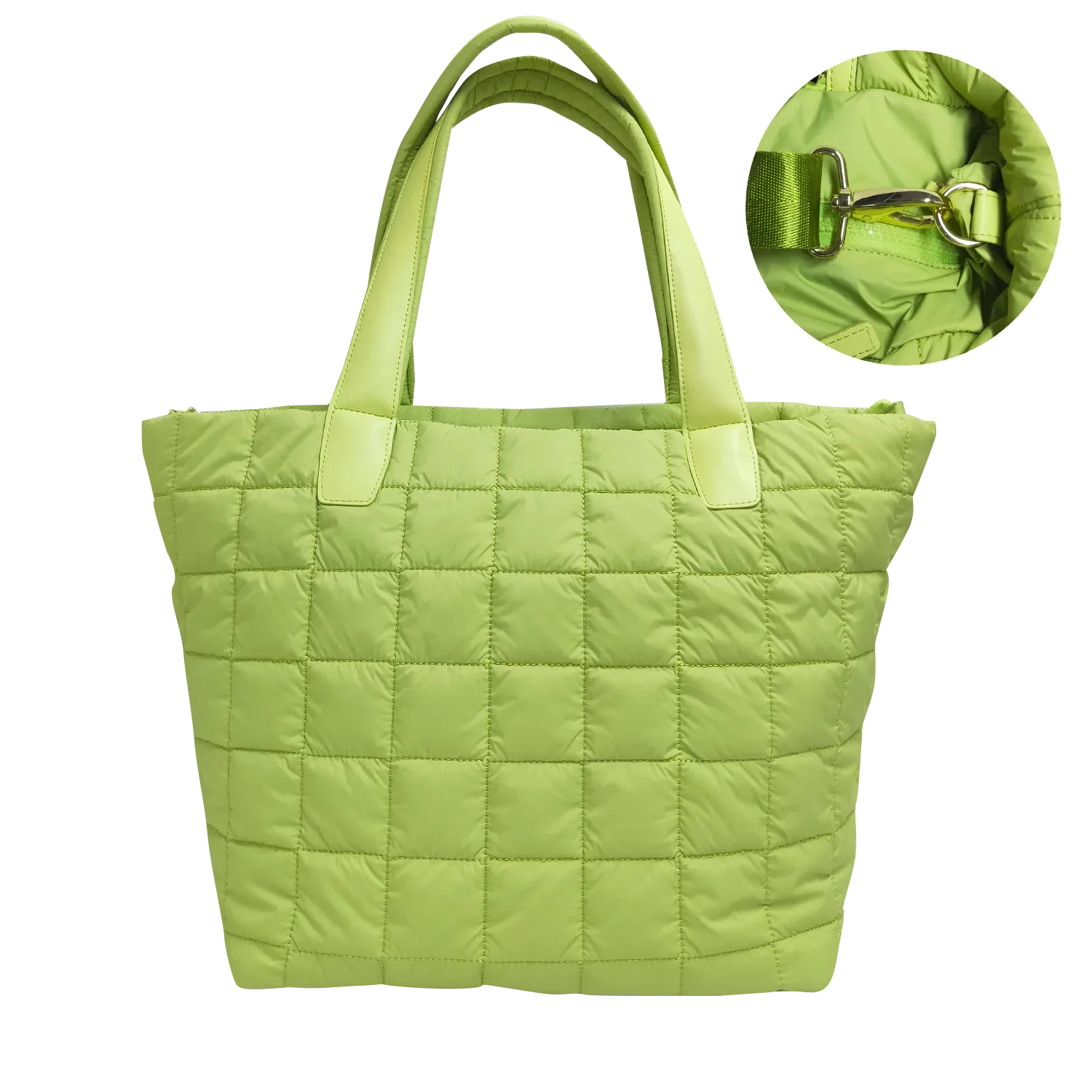 Quilted Nylon Tote – Lightweight, Triple-Zip, Travel & Work Ready MiamiLeathers.com