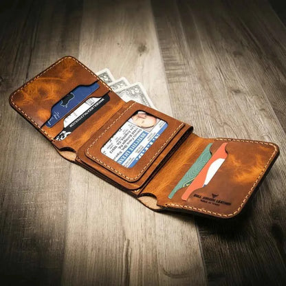 Badge Trifold Wallet Bull Sheath Leather