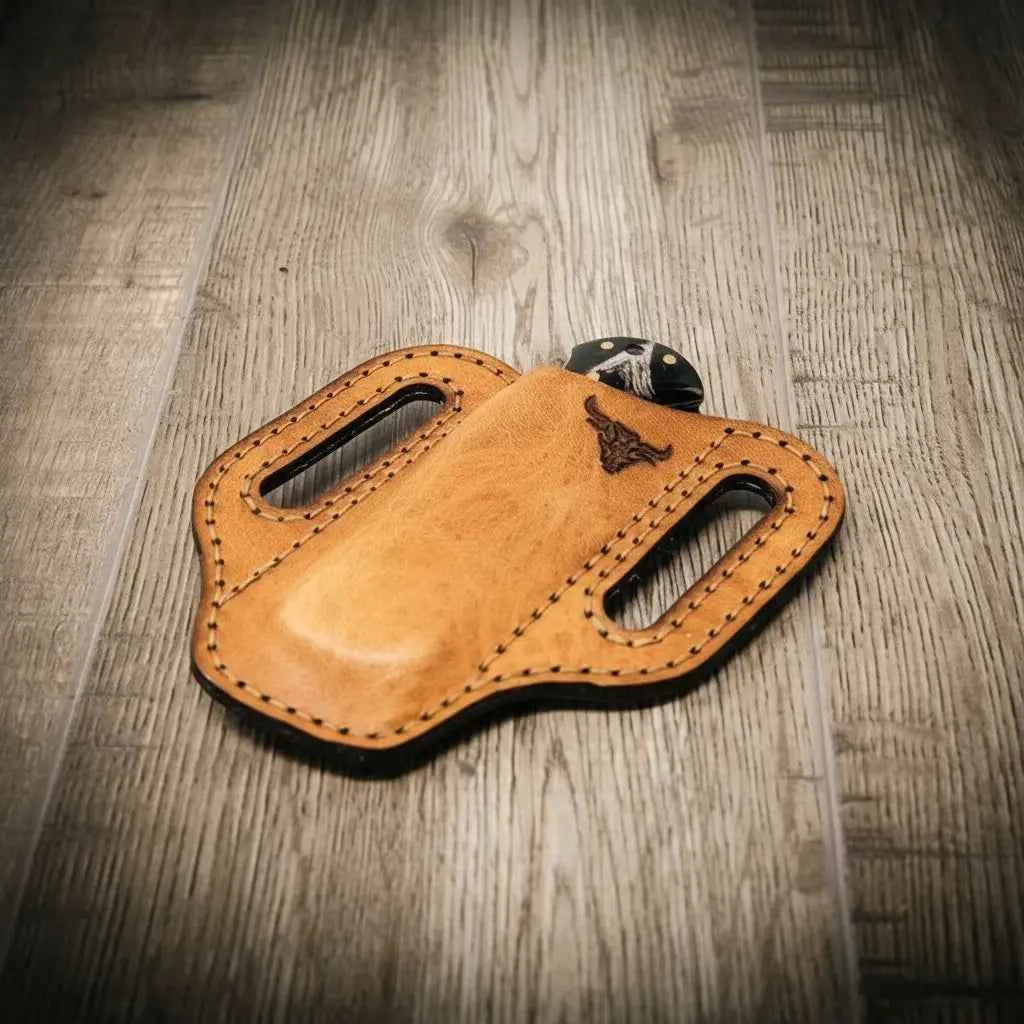 Custom Leather Knife Sheath - Saddle Tan