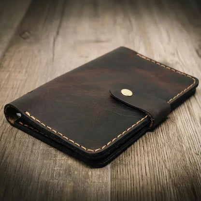 Leather Field Notes Cover -  Walnut Brown Bull Sheath Leather